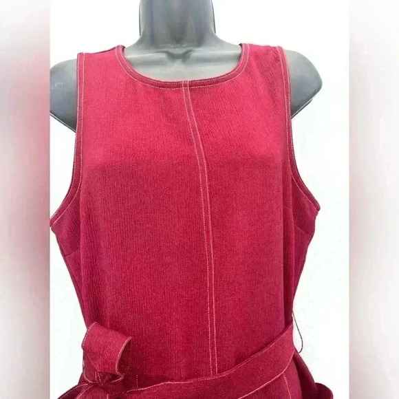 Anthropologie Greylin Jumpsuit Colleen Contrast Stitch belted sleeveless - Picture 7 of 13